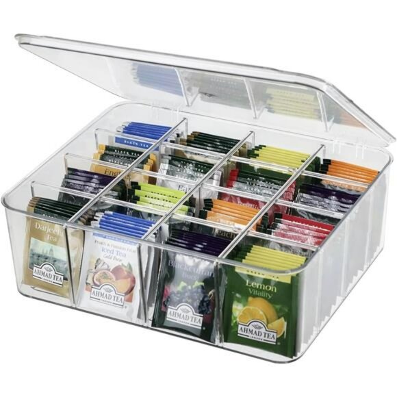 Clear Drawer Organizer Box with 16 Dividers for Socks Underwear Ties Bras - Picture 6 of 7